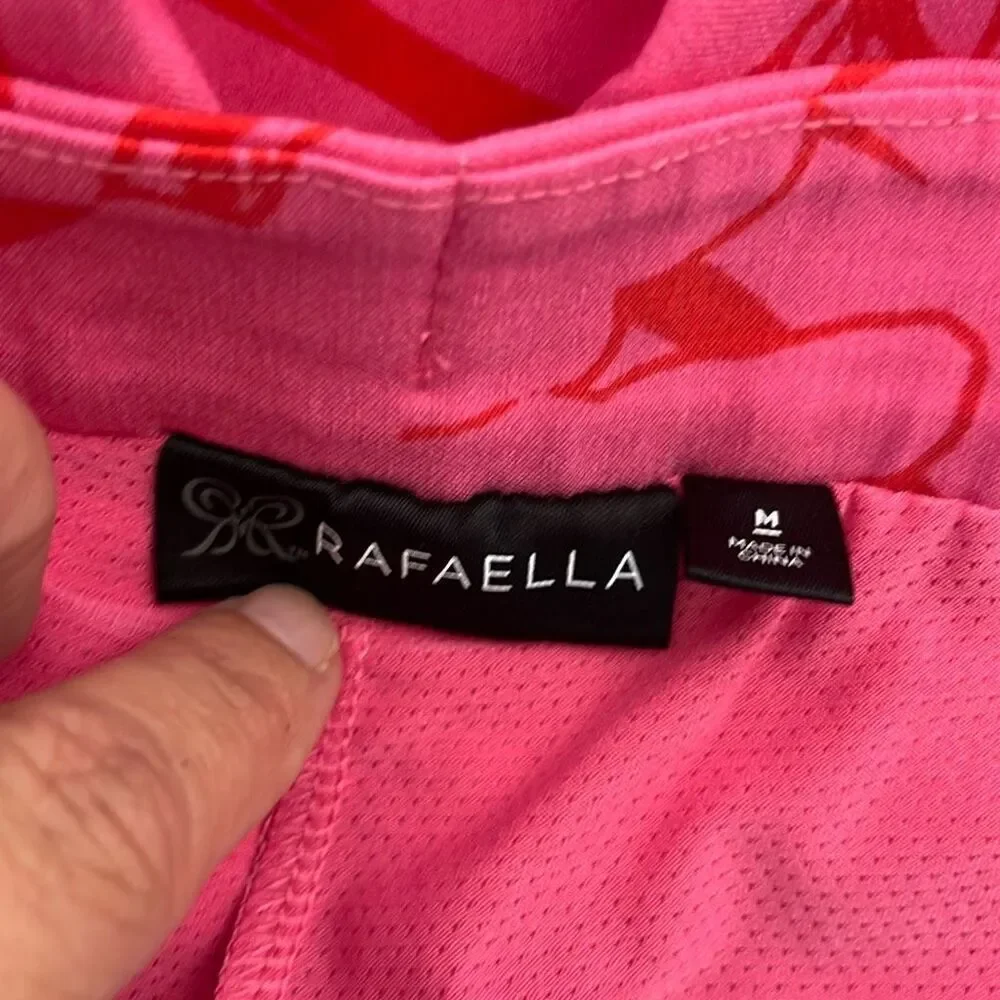 Rafaella Women's Pink Leaf Print Elastic Waist Built-In Shorts Mini Skort Medium